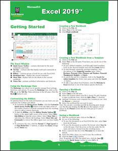 Excel 2019 Quick Source Guide PDF - Quick Source Learning
