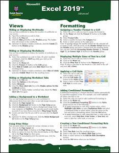 Excel 2019 Advanced Quick Source Guide PDF - Quick Source Learning