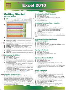 Excel 2010 Quick Source Guide PDF - Quick Source Learning