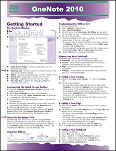 OneNote 2010 Quick Source Guide - Quick Source Learning