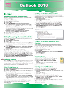 Outlook 2010 Advanced Quick Source Guide PDF